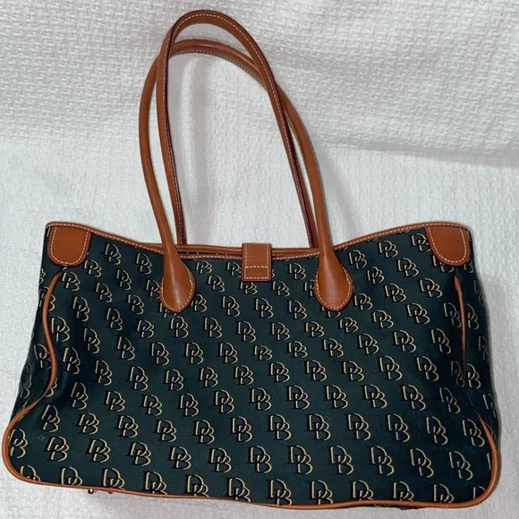 RARE Vintage Like new DOONEY & BOURKE Canvas Monogram ahoulder Bag